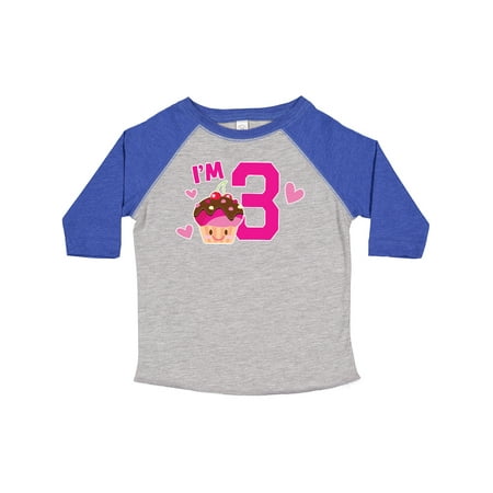 

Inktastic I m 3 with Cute Cupcake and Hearts Gift Toddler Toddler Girl T-Shirt