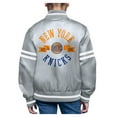 thumbnail image 2 of Youth-Starter  Gray New York Knicks Printed Logo Varsity Satin Full-Snap Jacket, 2 of 2