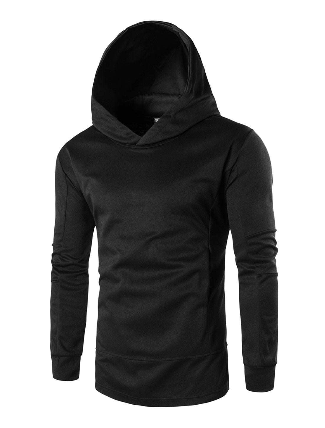 Men Long Sleeves Split Sides Casual Hooded Sweatshirt Black M | Walmart ...