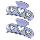 thumbnail image 1 of 2 pinzas para el pelo huecas con forma de corazón rosa Y2K, decorativas, moradas, 1 of 7