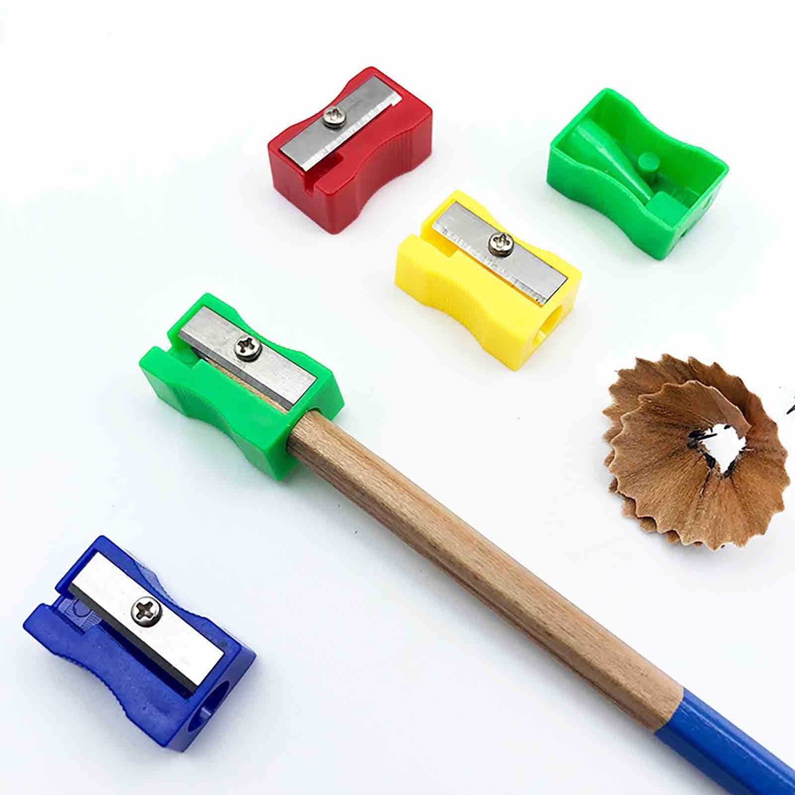 HBBKVI 100 Pcs Pencil Sharpener, Colorful Pencil Sharpener Portable Manual Pencil Sharpener for Office Supplies Random Color