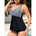 thumbnail image 5 of Charmo Womens Wrapped V Neck Swimsuit Tops Built in Bras Flowy Tankini Tops Bathing Suit Tops Only(No Bottoms）, 5 of 8