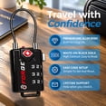 thumbnail image 5 of Forge TSA Approved Combination Luggage Locks, Black 4 Pack, 5 of 8