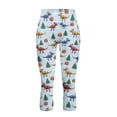 thumbnail image 4 of SCRAWLGOD Christmas Tree Snowflake Dinosaur Print Blue Workout Capri Leggings for Women with High Waisted Tummy Control Pockets Yoga Leggings Lightweight Casual Athletic Yoga Lounge Tights, XL, 4 of 7