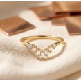 thumbnail image 2 of vylahjewellery Baguette Diamond V Shape Engagement Anniversary Rings 10K Vermeil Yellow Gold Dainty Proposal Ring Moissanite Mother's Day Gift for Women, 2 of 9