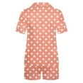 thumbnail image 3 of Posijego Women's Pajama Sets Short Sleeve Button down Shirts Polka Dot Print Shorts Pj Sets Loungewear, 3 of 7