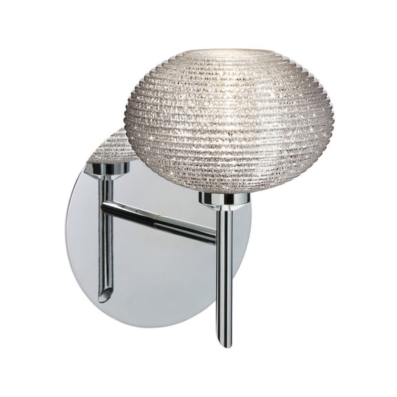 1SW-5612GL-CR Besa Lighting Lasso-One Light Mini Wall Sconce-5 Inches Wide by 6.25 Inches High-Chrome Finish-Glitter Glass Color-Halogen Lamping Type