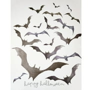 Spooky Bats Wall Art, Black & White, 27.5" x 9.75", Halloween by Way To Celebrate