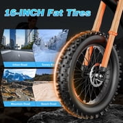 ASKGO GT16 Electric Dirt Bike for Adults,3000W Peak Electric Motorcycle 40MPH 48V 30A Battery,100Miles Electric Bike,16Tire Ebike,Dual Hydraulic Brakes E Mountain Bike,Full Suspension,UL2849