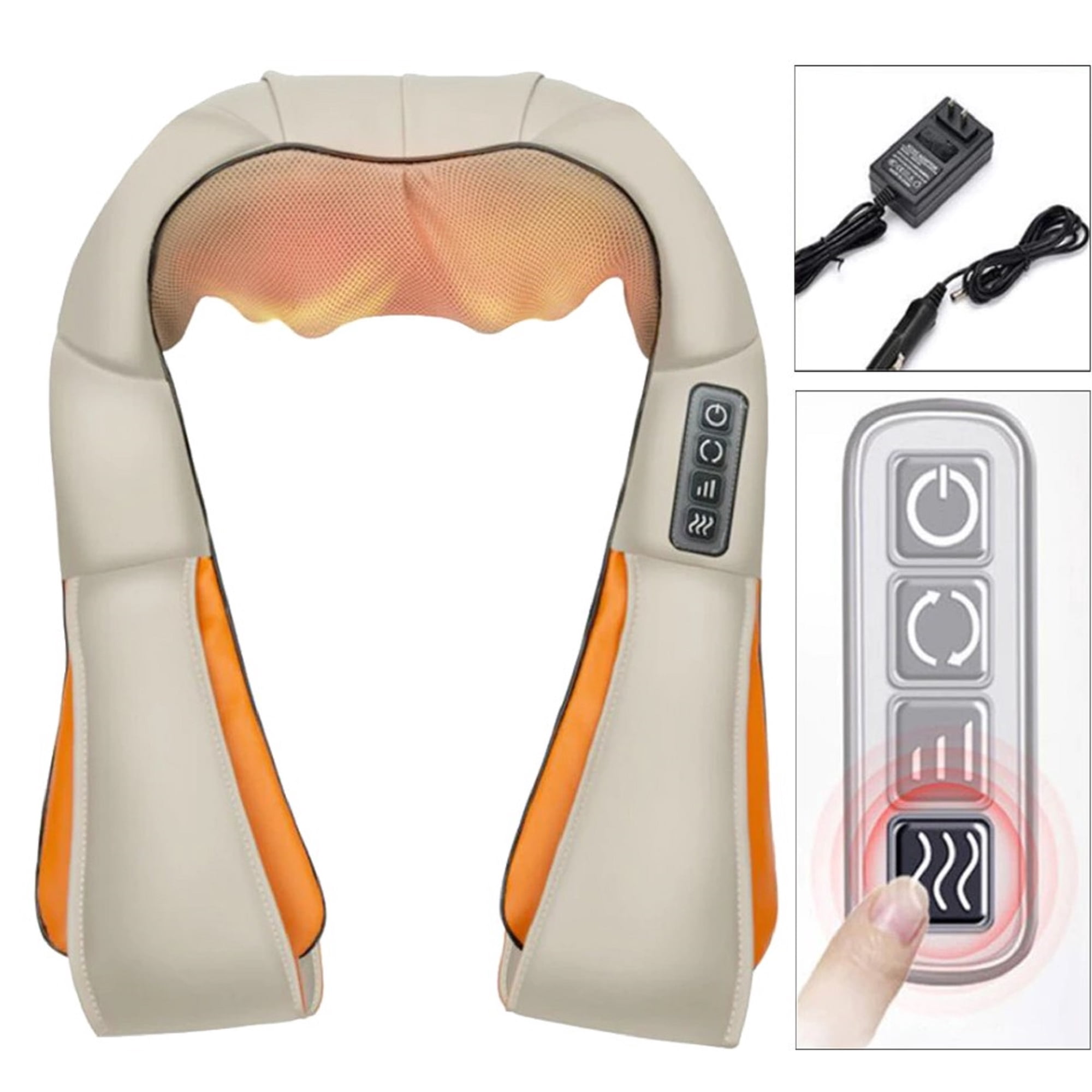 Shiatsu Neck and Back Massager with Soothing Heat - Electric Deep Tissue 3D Kneading Massage Pillow for Shoulder, Leg, Full Body Muscle Pain Relief - Car, Office, Home Use - Great Gift Idea
