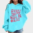 thumbnail image 2 of Emitonse Girls Zip Up Hoodies Kids Jacket Hoodies for Teen Girls Kids School Winter Oversized Hooded Girl Sweatshirt Pullover Youth Trendy Cute Clothes Size for A,Blue, 2 of 4