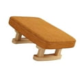 thumbnail image 4 of Reposapiés otomano pequeño con patas de madera, transpirable, para cambiar zapatos. Naranja, 4 of 9