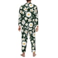 thumbnail image 5 of Kll White Daisies And Bee Sleepwear Mens Flannel Pajamas,Long Cotton Pj Set, 5 of 9