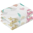 thumbnail image 2 of Dreamtimes Face Hand Towel Set Cute Cartoon Owls Flowers Rainbow Cotton Washcloths, Quick-Dry Highly Absorbent Bath Towel- Pack of 2, 2 of 7