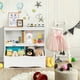 thumbnail image 3 of Costway Organizador juguetes con 2 compartimientos abiertos y 2 cajas, librería multiuso con estribo, para habitación de niños y niñas, blanco y gris, 3 of 8