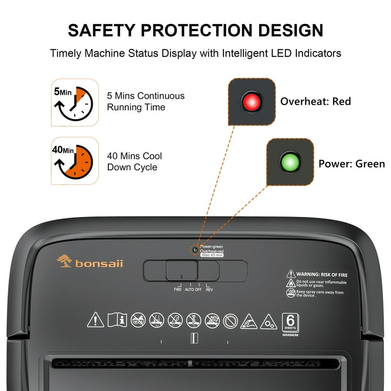 Bonsaii 6-Sheet Micro Cut Paper and Credit Card Shredder, P-4