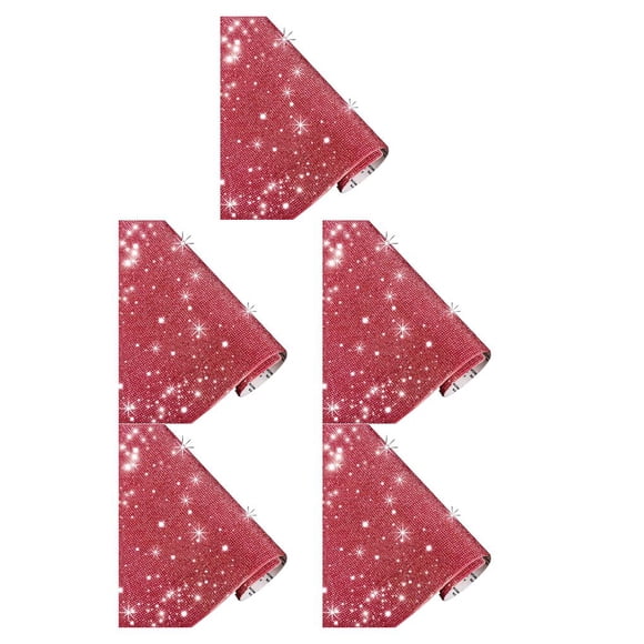 Speravity Cinta de diamantes de imitación con pegatina de buena artesanía, Kit de embalaje de regalo, decoraciones de coche para teléfono rojo montó rojo (12*20 CM) SS8 5piezas