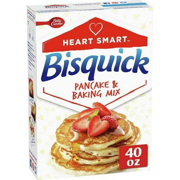 Pack of 2 - Betty Crocker Heart Smart Bisquick Pancake And Baking Mix, Low-Fat & Cholesterol-Free, 40 Oz.