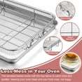 thumbnail image 4 of Vesteel 12.5 inch Air Fryer Pan with Basket Set of 2, Stainless Steel Oven Crisper Tray for Baking, Roasting, and Healthy Cooking, Dishwasher Safe, 4 of 8