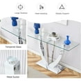 thumbnail image 4 of Glass Console Table for Entryway, Entryway Table with Geometric Frames Leg & MDF Wood Base, 50'' Marble Entrance Table with 0.4'' Glass Tabletop, Glass Sofa Table for Living Room, Hallway., 4 of 7