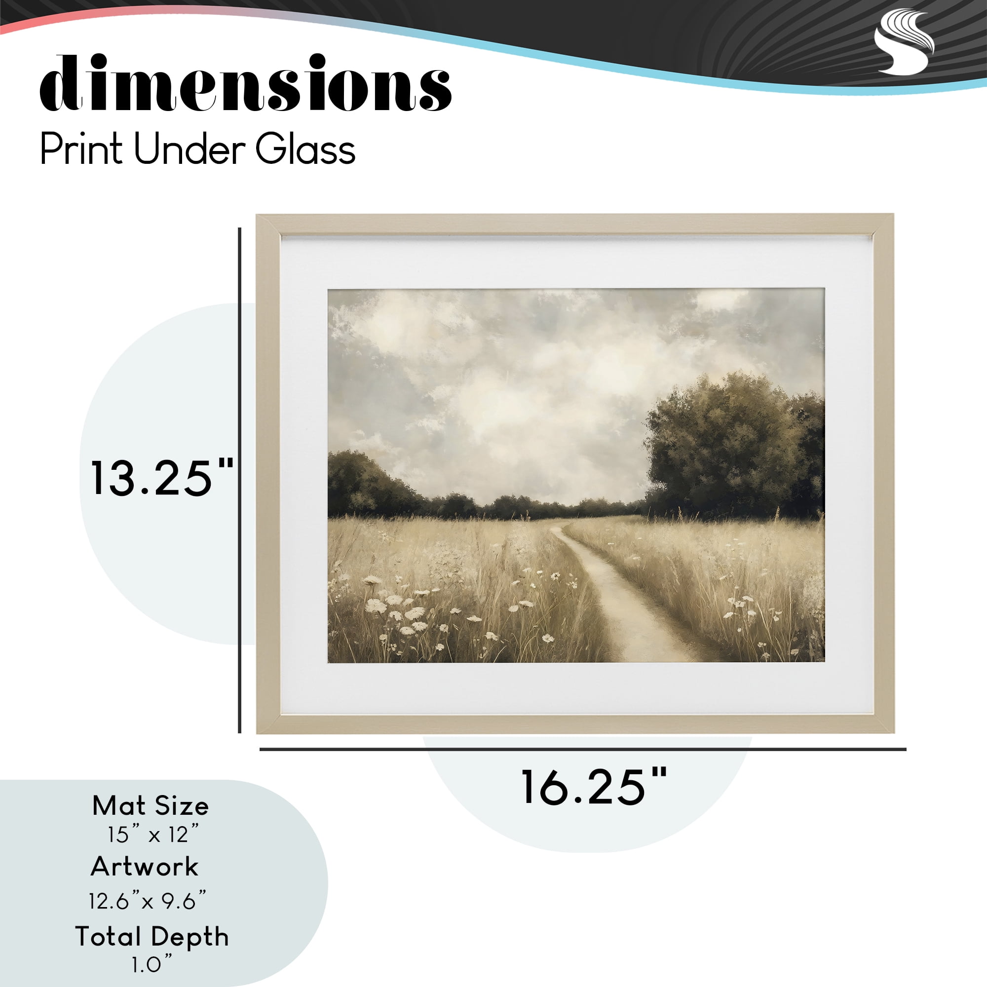 Stupell Industries Journey Through Wildflowers in Meadow Birch Framed Print Under Glass, design by Creative Studio
