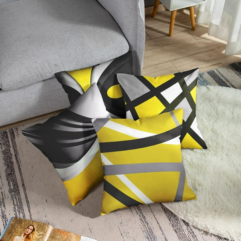 AELS Boho Tufted Throw Pillow Cover 18x18 Inch - Mid Century Geometric Woven Pattern For Couch, Bed, Farmhouse Decor (Light Gray)