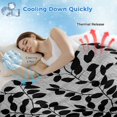 thumbnail image 3 of Grey Black Botanical Cooling Blanket,Lightweight Breathable Summer Throw Blanket with Double Sided Cold Effect,Pastoral Spring Floral Summer Art Picnic Blankets Bed Sheet for Hot Sleepers 40"x60", 3 of 8