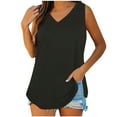 thumbnail image 2 of Sevevn Womens Tank V-Neck Basic Casual Flowy Summer Sleeveless T-Shirt Black M Holiday Gift Finder, 2 of 7