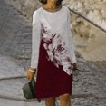 thumbnail image 2 of Vestido tipo jersey con cuello redondo y manga larga estampado a la moda para mujer Pompotops hdfakjf4194, 2 of 6