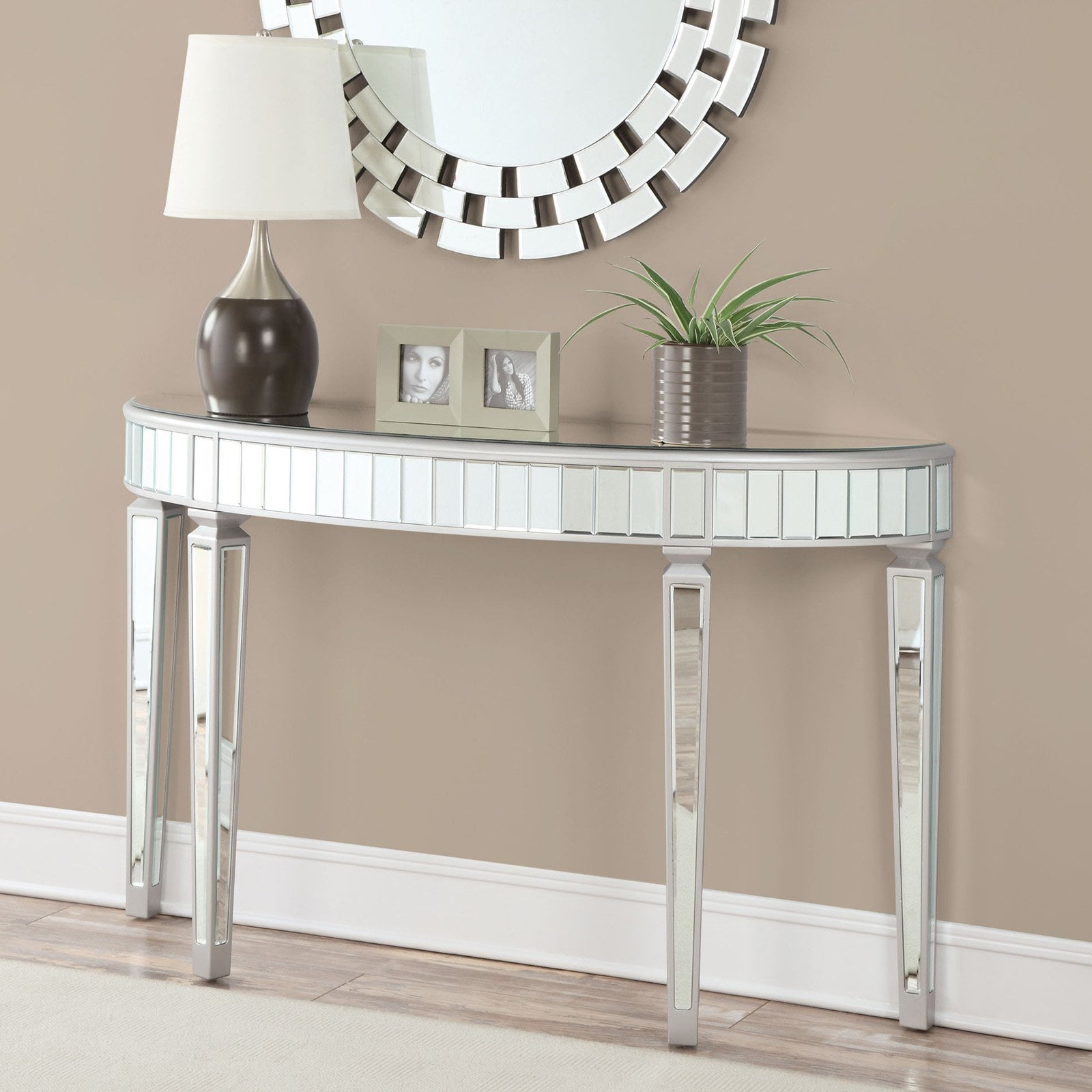 Coaster Furniture Mirrored Crescent Console Table Com