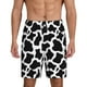 thumbnail image 1 of Balery Cow Print Black White Pantalones cortos de pijama de punto de algodón para hombre con cinturilla y bolsillos-Medium, 1 of 6