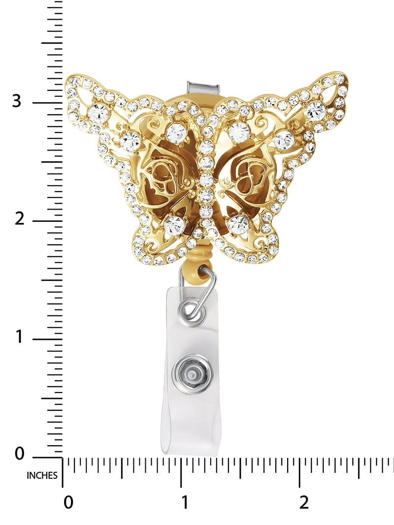 Jessica Simpson Butterfly Badge Reel Retractable ID Holder with