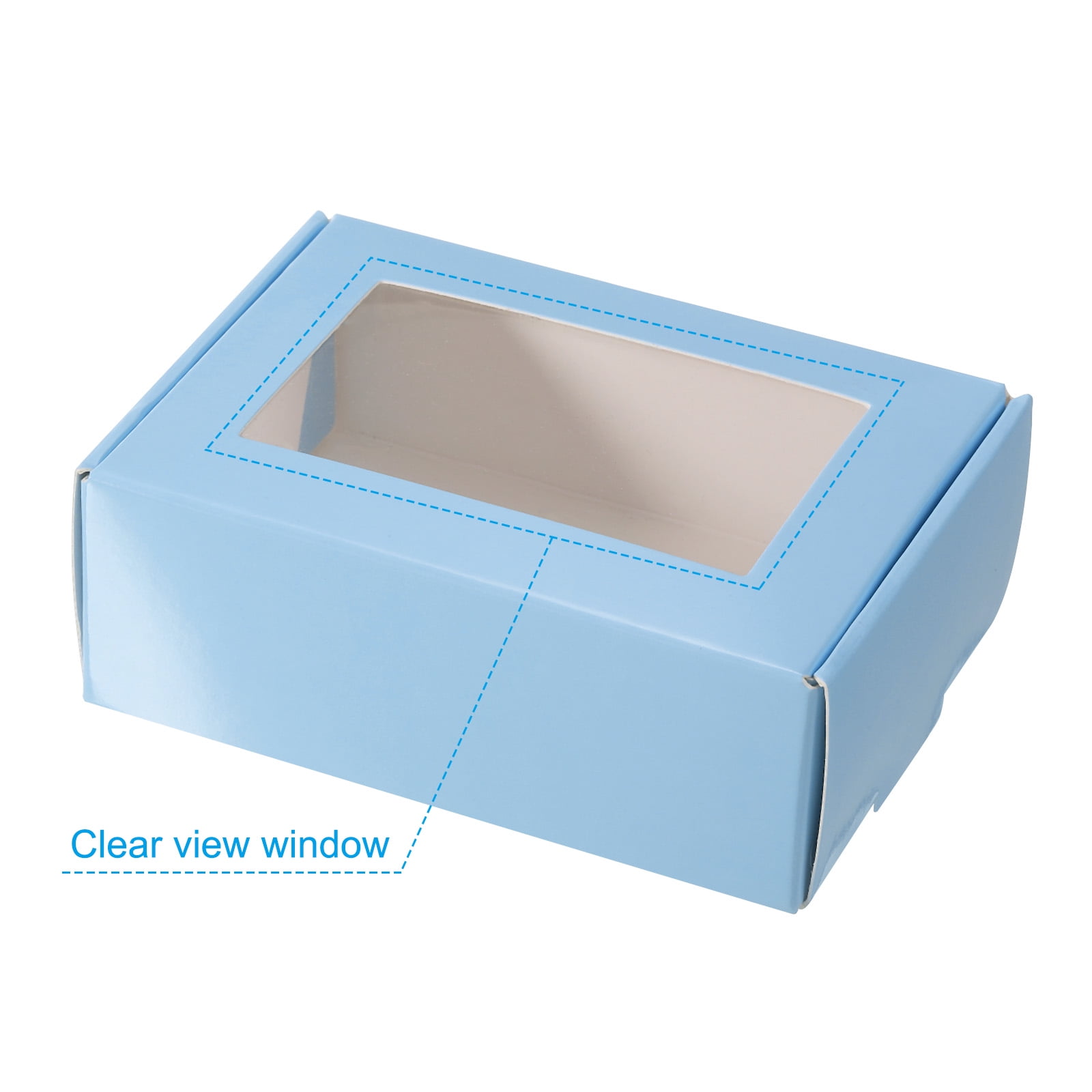 Uxcell 3.5x2.5x1 Paper Soap Box with Window Homemade Soap Boxes  Rectangle Presents Packaging Boxes, Golden 30 Pack