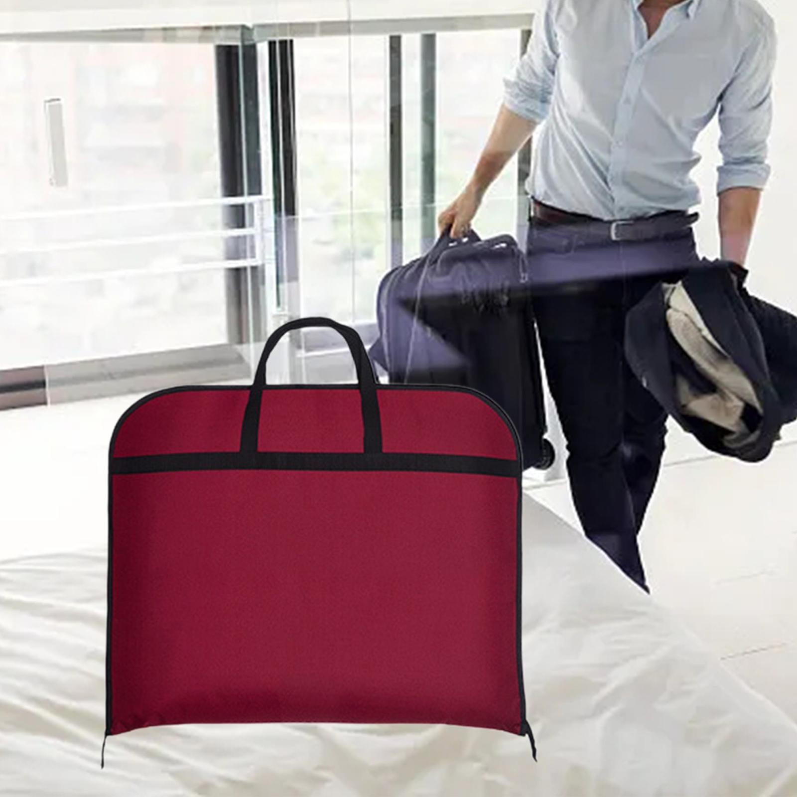 Baoblaze Hanging Garment Bag Dress Bag Men Women Suit Cover for Dresses Jackets suits Red