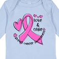 thumbnail image 4 of Inktastic Love, Care, Cure Breast Cancer Awareness Pink Ribbon Boys or Girls Long Sleeve Baby Bodysuit, 4 of 5