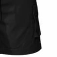 thumbnail image 7 of Men's 100% Cotton Work 2 Piece Outfit Set, Short Sleeve Snap Button Shirt with Double Pockets & Drawstring Cargo Shorts with Multi Pockets, Casual Outdoor Workwear Black, 7 of 7