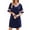 Navy Blue, variant on KISSGAL Bamboo Viscose Nightgowns for Women Tie Dye Oversized Short Sleeve Sleep Shirts V Neck Pajamas Dress Sleepwear