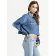 thumbnail image 2 of Jessica Simpson Women's Cropped Denim Western Shirt, Sizes XS-XL, 2 of 6