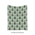 thumbnail image 3 of JWshufel Cozy Flannel Blanket with Plush Throw for Women Gift Christmas Tree Scene Thick and Soft for Bed and Couch Suit Vacation Home Decor and Warm Winter Use 39.4x27.6in Green, 3 of 6