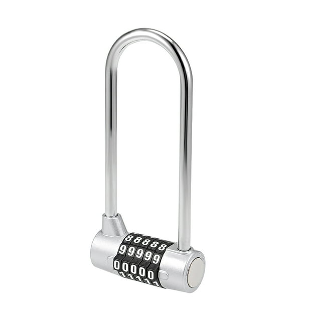 Unique Bargains Cadenas à 5 Chiffres, 7mm Acier Manille Verrou Réinitialisable Argent