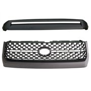 NINTE Front Grill Mesh Grille for Toyota Tundra 2014-2021 Replacement Matte Black 2PCS
