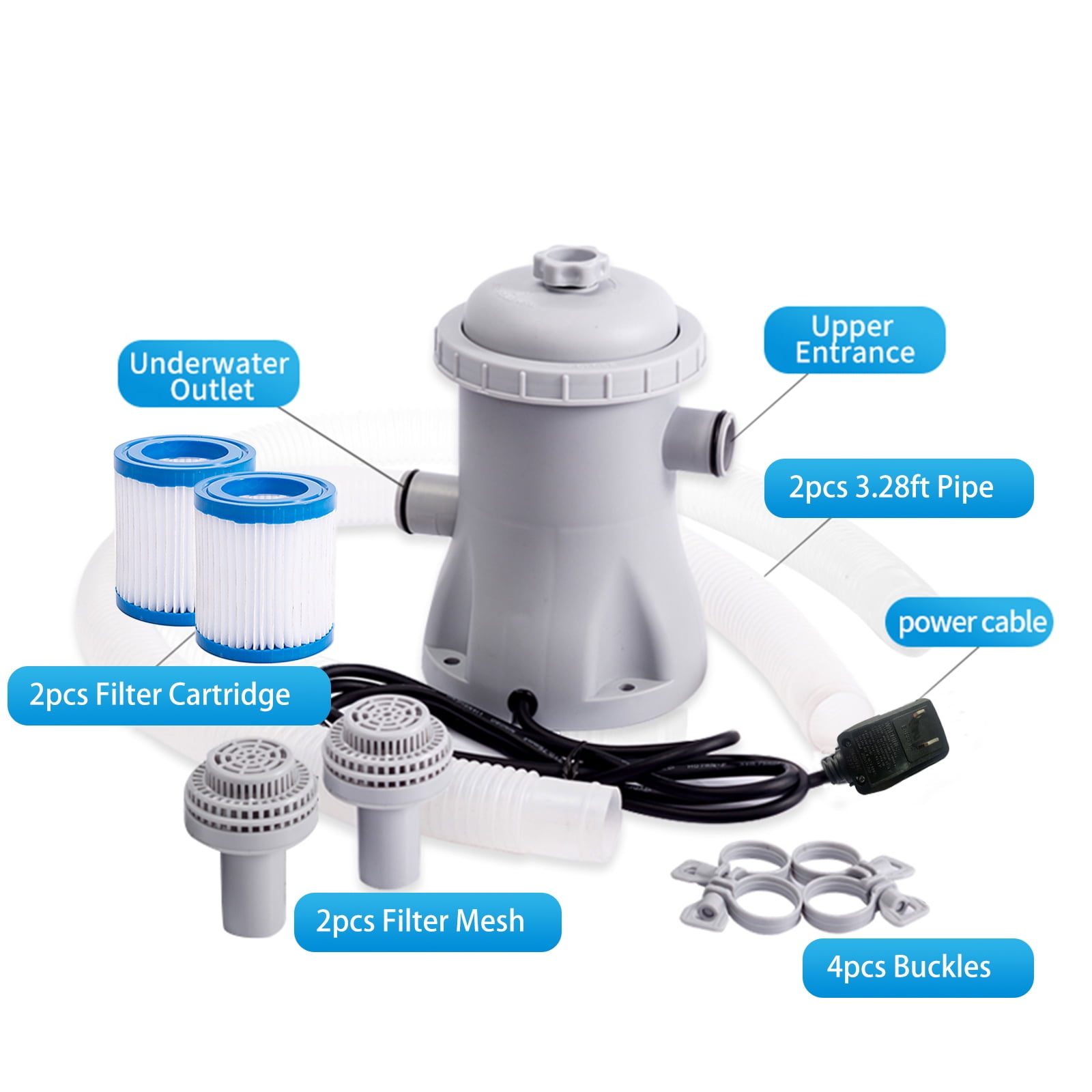 Poolpumpen-Schlauch-Set 1,8 M – Universaler Schlauch Für Pentair & Polaris Druckreiniger, Inkl. Adapter