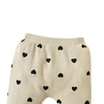 thumbnail image 5 of Bixock Toddler Girls Casual Set,Summer Toddler Clothes Heart Print Long Sleeve Romper Pants Headband 3 Piece Outfits for Infant 0-24M Soft Set, 5 of 6