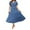 Blue, variant on Ruyang Boho Maxi Dress Women's Summer Dresses Polka Dot Long Dress V Neck Flowing Short Sleeved Solid Color Lace Up A Line Dress