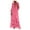 Pink, variant on Sales Vintage Bohemian Style Plus Size Maxi Dresses for Women V-Neck Solid Pom Pom Lace Tassel Layered Floor-Length Dress