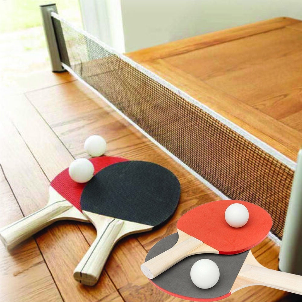 Paddle Bats& Balls& Post Ping Pong Kit Portable Extendable Net Table Tennis Set 