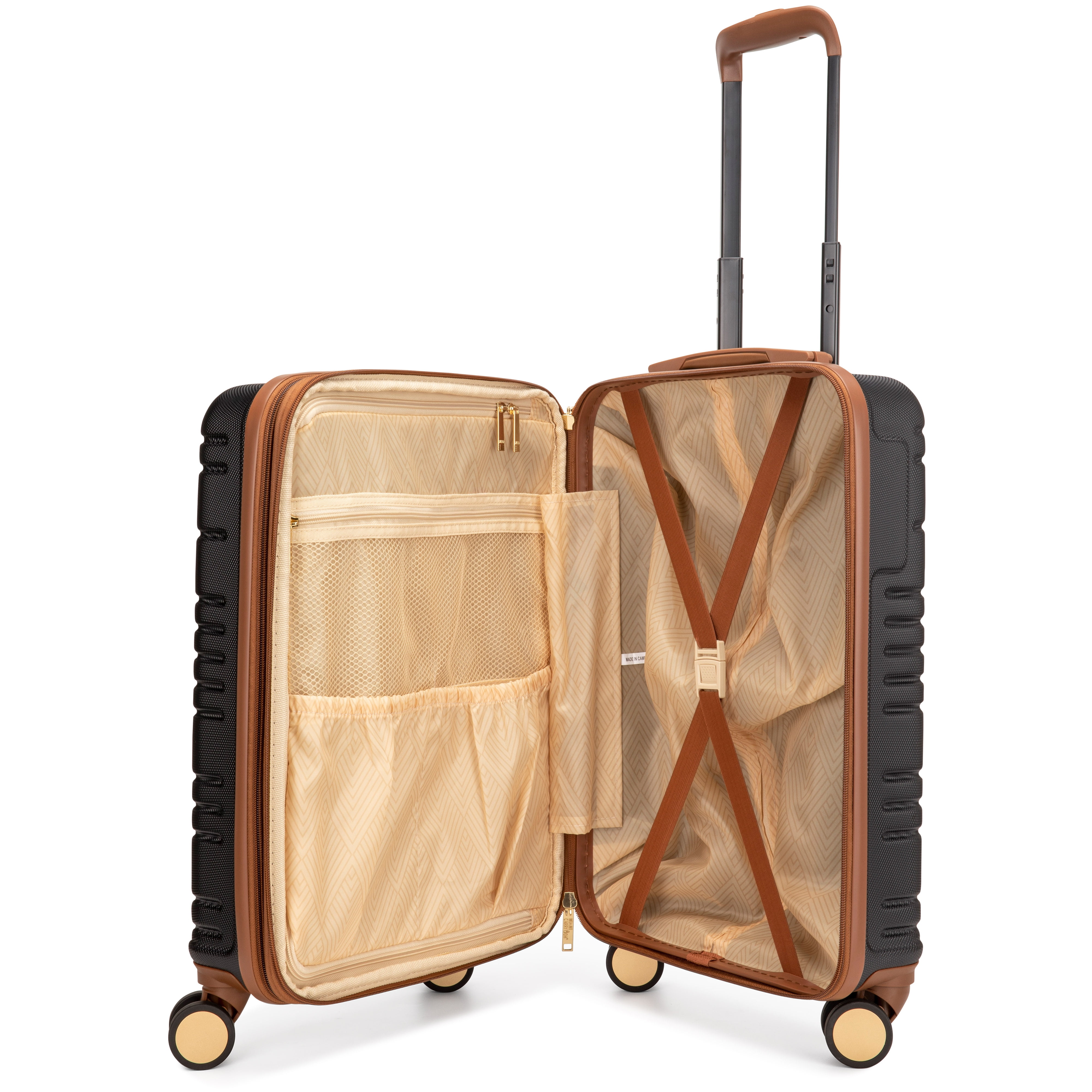 Miami CarryOn Brickell 3 Piece Expandable Retro Spinner Luggage Set (Navy)