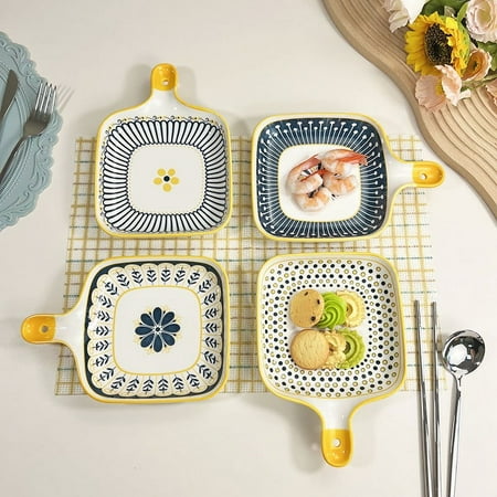 

SHZHLAIFZB Nordic Style Elegant Ceramic Steak Plate Set - Set of 2 or 4 for Family - Beautiful Mixed Colors - Includes 1 Plate or Full Plate Set for Dining Events and Parties