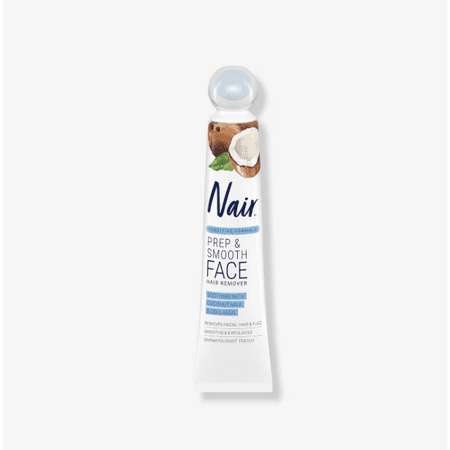 Nair Prep and Smooth Sensitive Facial Hair Remover and Exfoliant, 1.76 oz