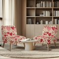 thumbnail image 4 of HELLHERO Elastic Bottom Dustproof Armless Accent Chair Cover for Accent Chair Without Arms, Armless Chair Slipcover Heart Pattern Red, 4 of 8
